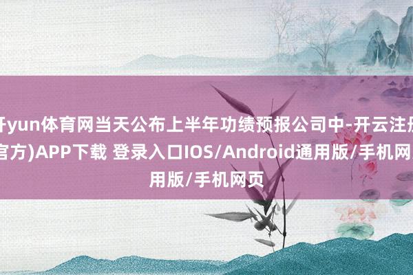 开yun体育网当天公布上半年功绩预报公司中-开云注册(官方)APP下载 登录入口IOS/Android通用版/手机网页