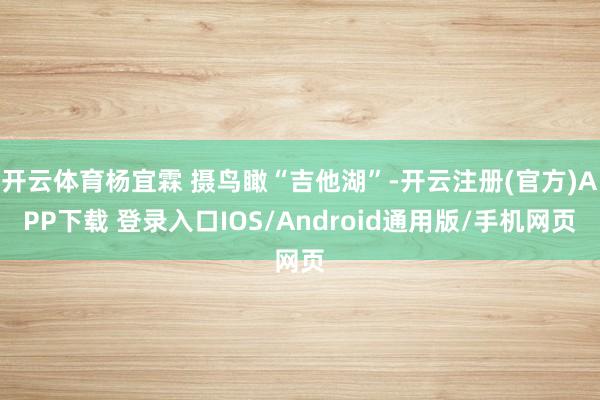 开云体育杨宜霖 摄鸟瞰“吉他湖”-开云注册(官方)APP下载 登录入口IOS/Android通用版/手机网页