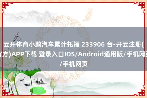 云开体育小鹏汽车累计托福 233906 台-开云注册(官方)APP下载 登录入口IOS/Android通用版/手机网页