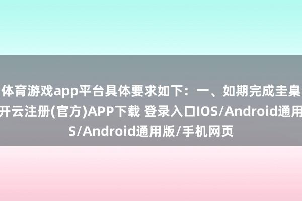 体育游戏app平台具体要求如下：　　一、如期完成圭臬制校正任务-开云注册(官方)APP下载 登录入口IOS/Android通用版/手机网页