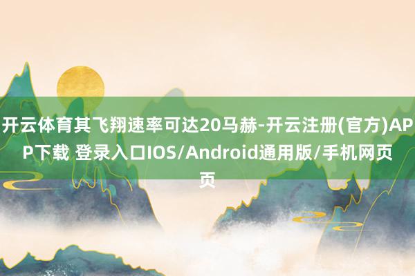 开云体育其飞翔速率可达20马赫-开云注册(官方)APP下载 登录入口IOS/Android通用版/手机网页