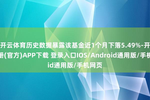 开云体育历史数据暴露该基金近1个月下落5.49%-开云注册(官方)APP下载 登录入口IOS/Android通用版/手机网页