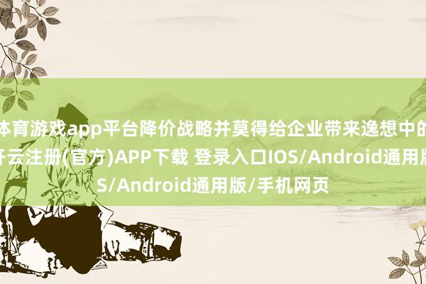 体育游戏app平台降价战略并莫得给企业带来逸想中的薄利多销-开云注册(官方)APP下载 登录入口IOS/Android通用版/手机网页